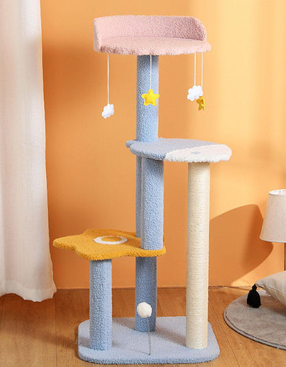 Kyali Cat Tree, Cat Climber, Coral Fleece