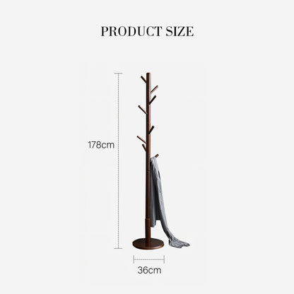 Morgan Coat Stand, Coat Rack, With 8 Hooks, Solid Wood