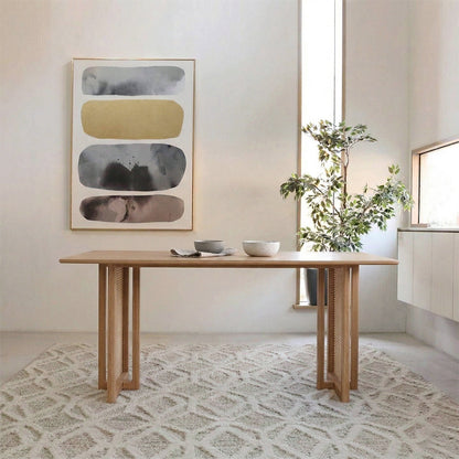 Gavril Rattan Dining Table, Oak, Rectangle