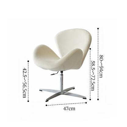 Tane Swivel Office Chair, Cream Flannelette