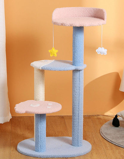 Kyali Cat Tree, Cat Climber, Coral Fleece