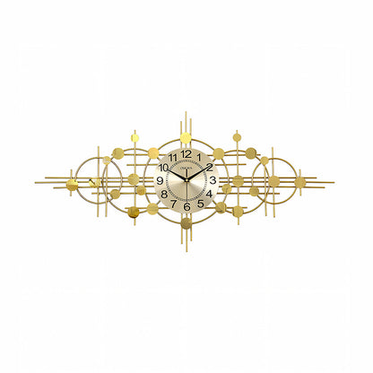 Cohen Art Deco Gold Wall Clock, Silent Clock, Horizontal Or Vertical