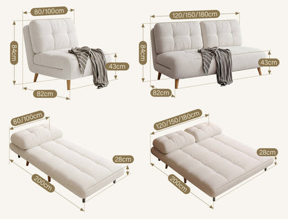 Evans Single Seater, Two Seater Sofa Bed, Velvet