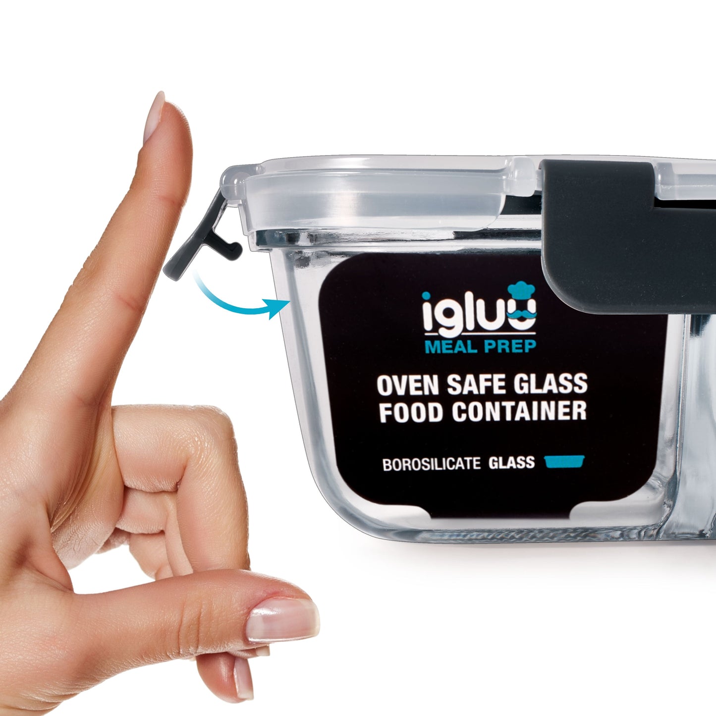 Glass Food Storage Containers with Airtight Lids - 1050ml - 3 PACK