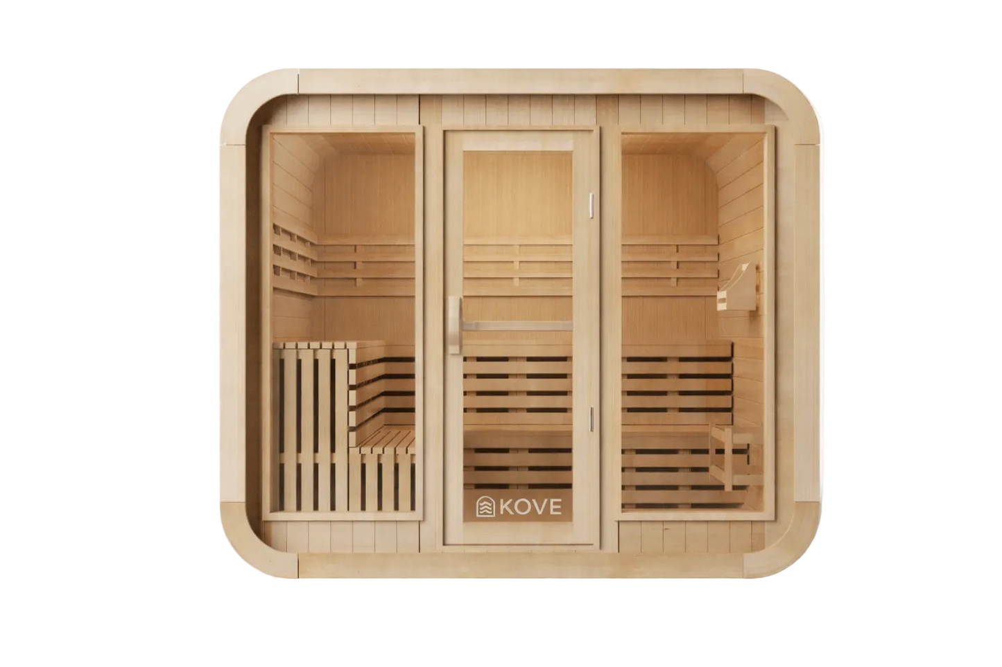 KOVE Cube Sauna 5–6 Person Outdoor Sauna – Premium Spruce Wood, 8kW Heater, Modern Cube Design