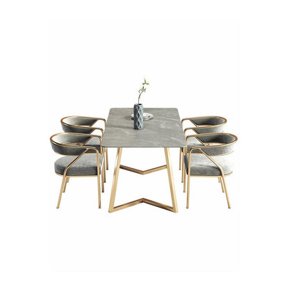 Attleboro Dining Table, Sintered Stone & Gold