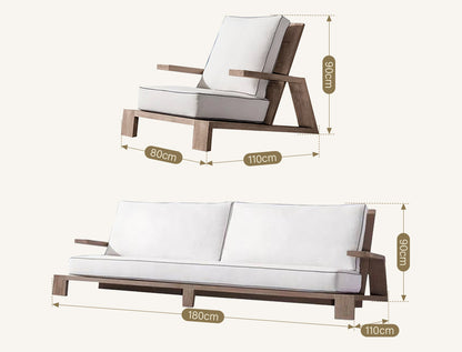 Chandler Oak Lounge Chair And Ottoman, Outdoor Armchair