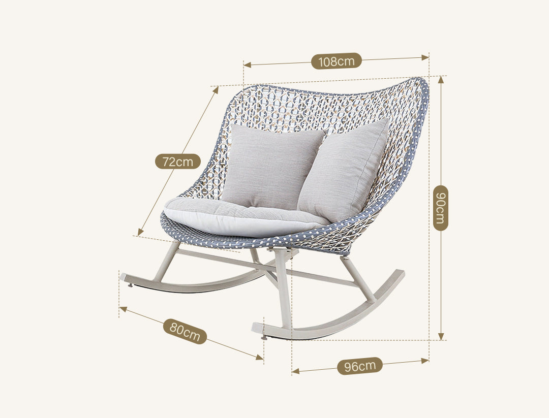 Temescal Rattan Garden Rocking Chair, Indoor/ Outdoor Furniture