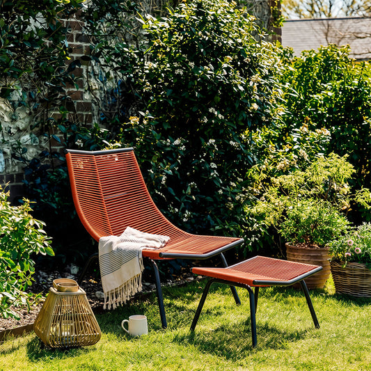 Iqbal Outdoor Lounge Chair With Footstool