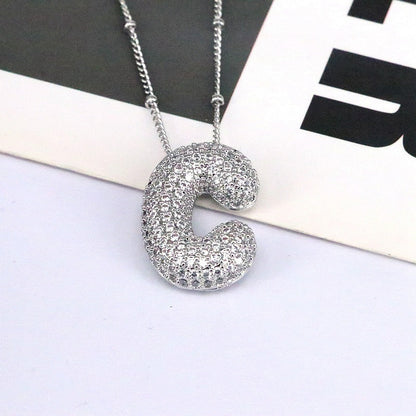 Bubble Balloon A-Z Letter Pendant Necklace