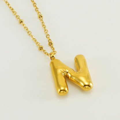 Bubble Letter Pendant Necklace A-Z