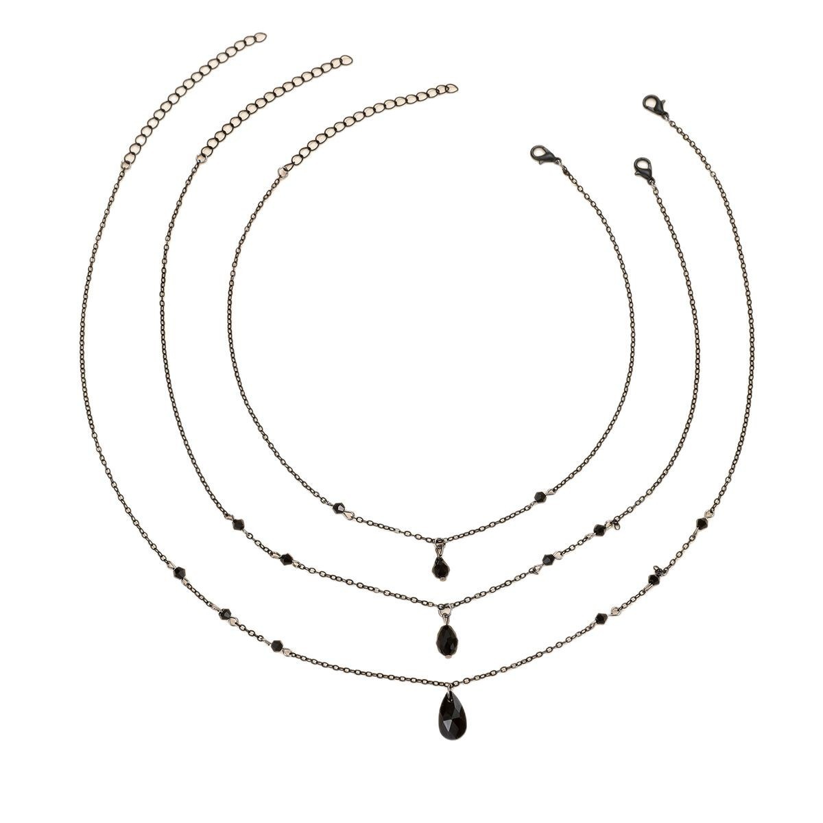 Retro Gothic Blood Drop Tassel Layered Necklace