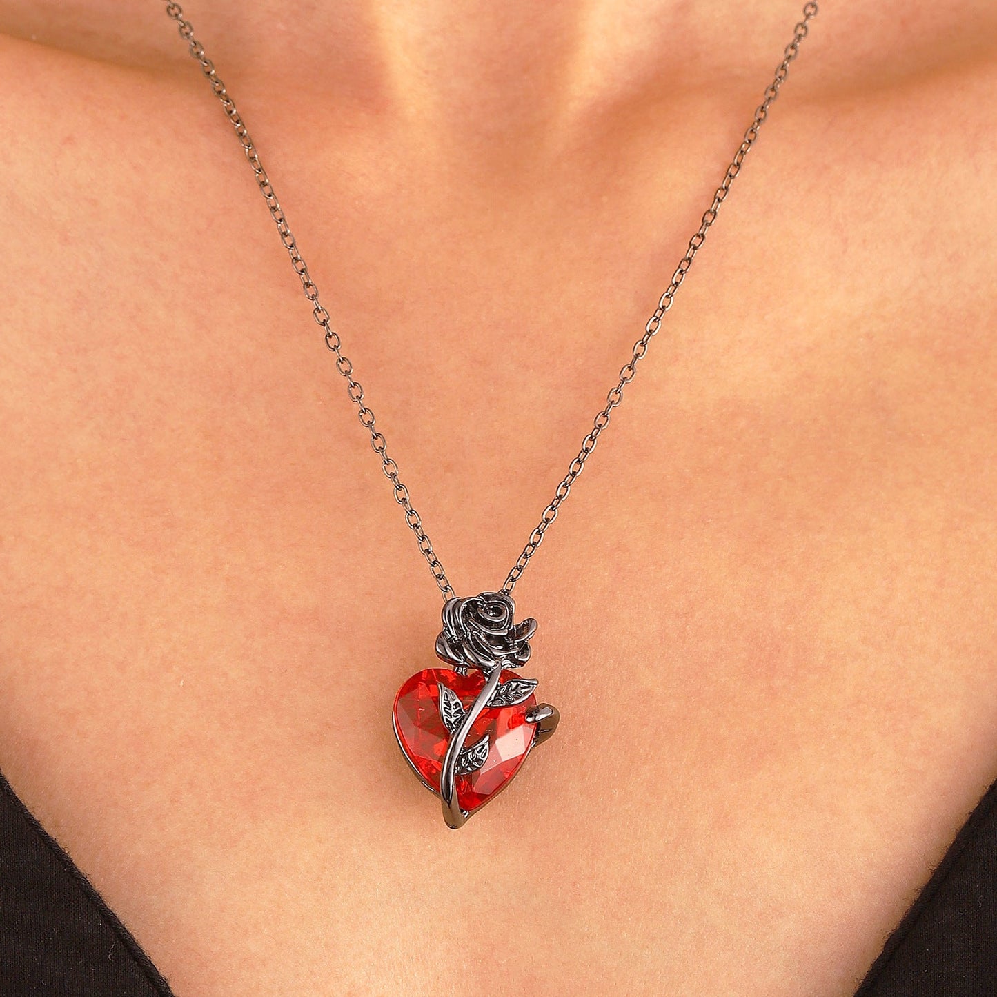 Rose Heart Love Necklace