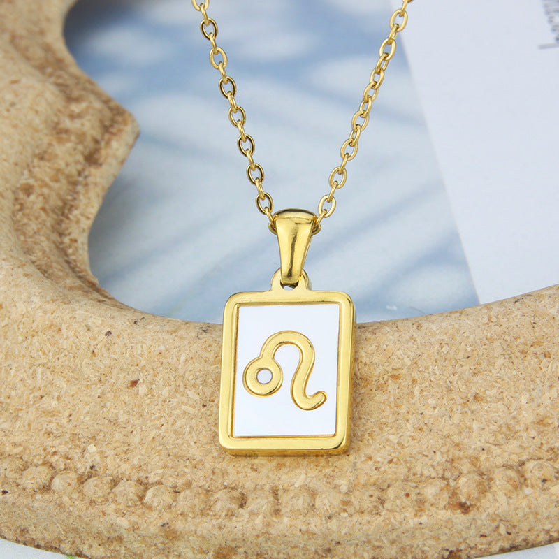 Square Shell Zodiac Necklace
