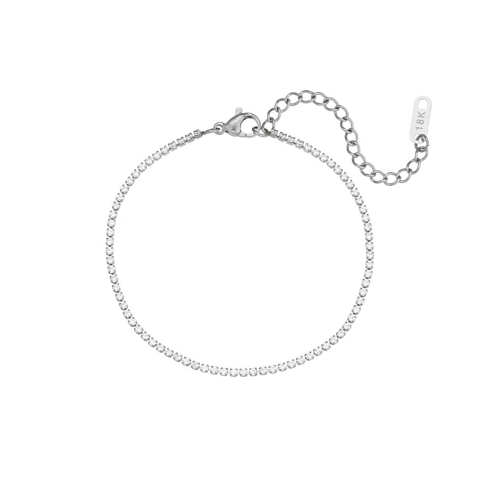Stainless Steel Zircon Bracelet & Necklace Set