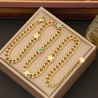 Elegant Heart & Butterfly Stainless Steel Necklace