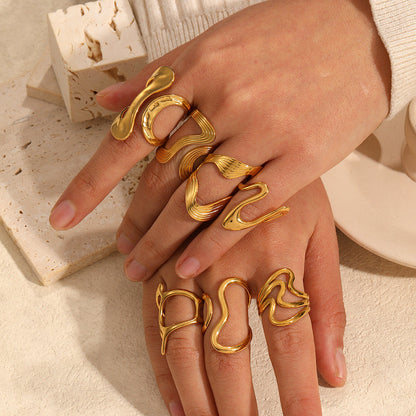 Irregular Adjustable Steel Ring