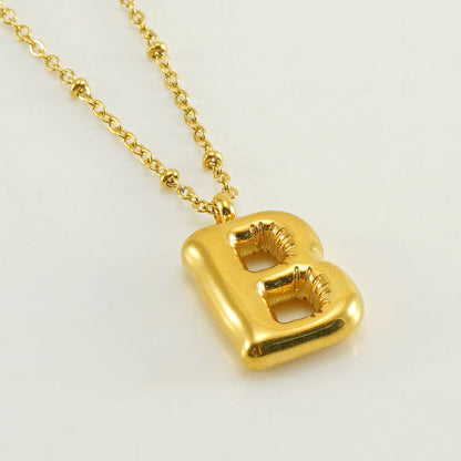 Bubble Letter Pendant Necklace A-Z