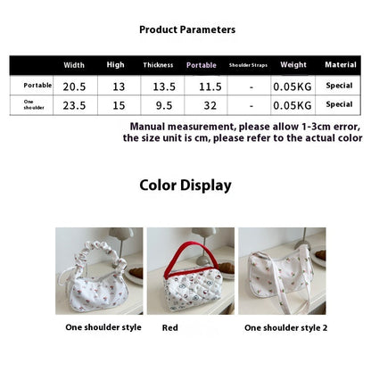Fresh Floral Canvas Street Underarm Shoulder Bag