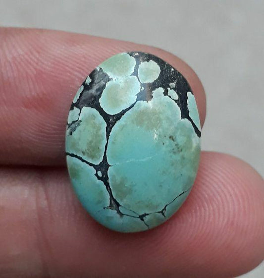 10.6ct Natural Turquoise with Veins - Green Matrix Turquoise - 20x15mm