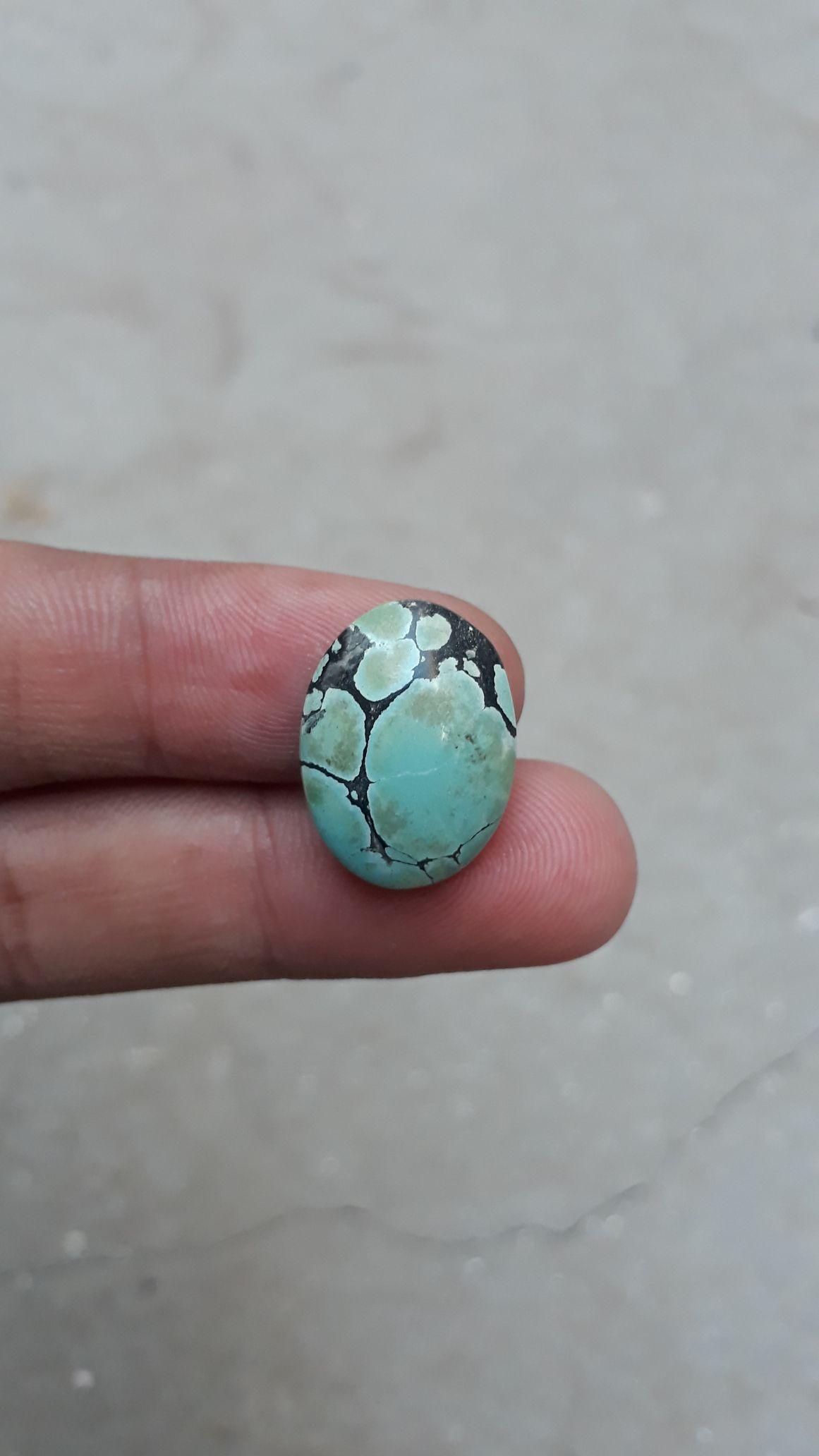 10.6ct Natural Turquoise with Veins - Green Matrix Turquoise - 20x15mm