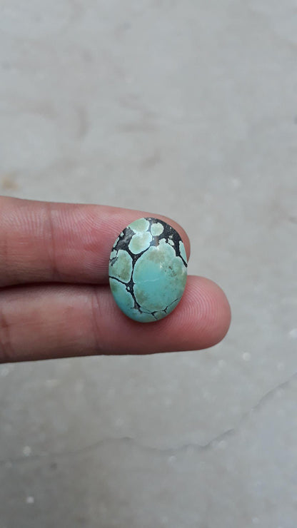 10.6ct Natural Turquoise with Veins - Green Matrix Turquoise - 20x15mm