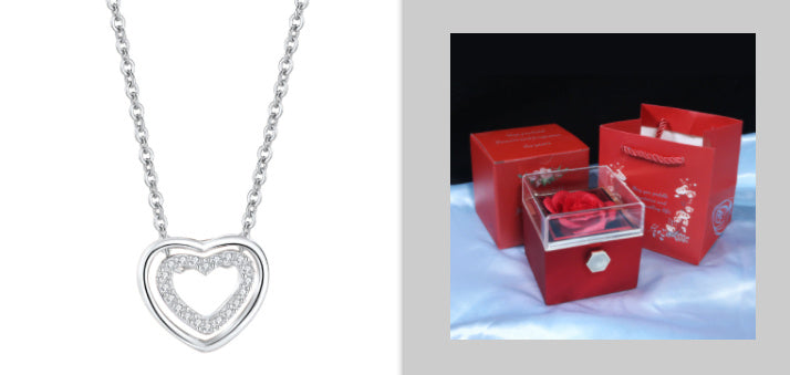 Double Heart Pendant Necklace