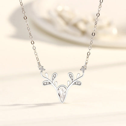 Reindeer Pendant Necklace, Gold, Silver
