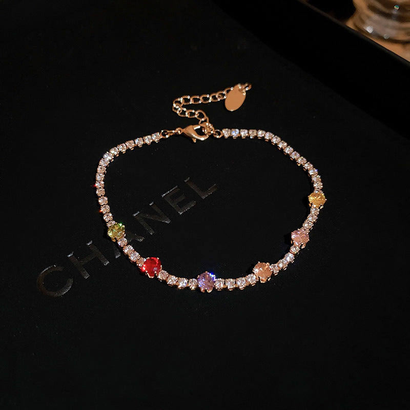 Zircon Square & Heart Bracelets