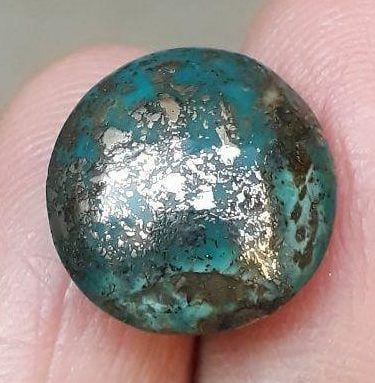 Natural Turquoise with Pyrite - green Matrix Turquoise - Shajri Feroza- 10ct-14x15mm