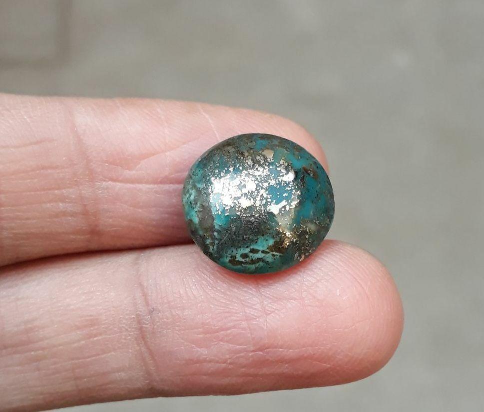 Natural Turquoise with Pyrite - green Matrix Turquoise - Shajri Feroza- 10ct-14x15mm