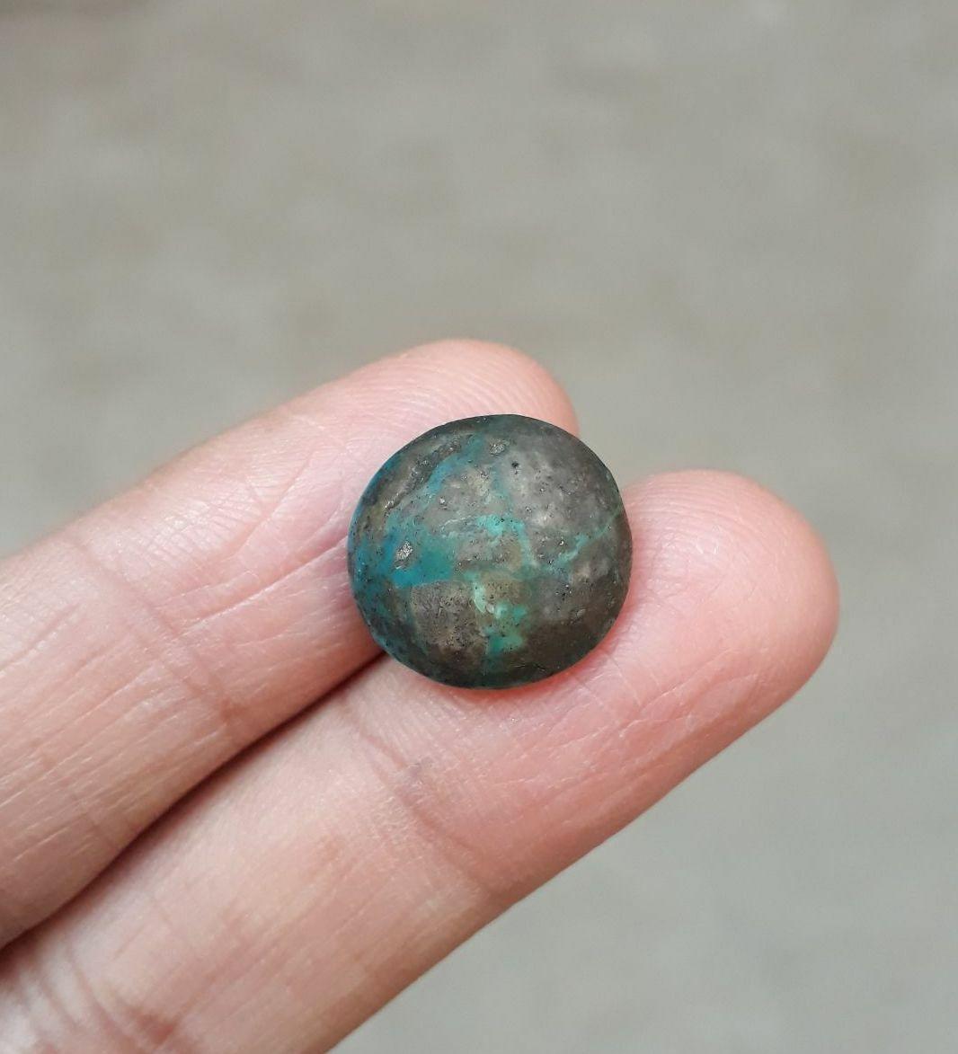 Natural Turquoise with Pyrite - green Matrix Turquoise - Shajri Feroza- 10ct-14x15mm