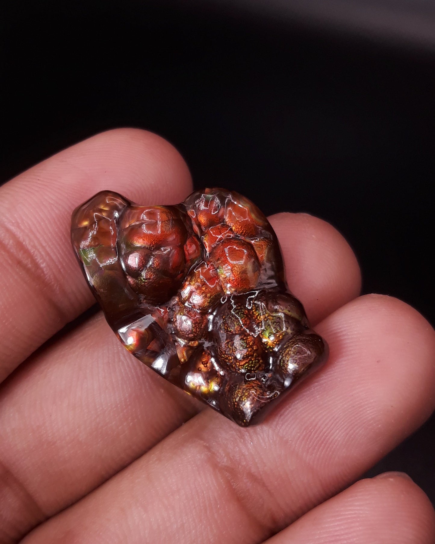 31ct Big Size Rare Mexican Fire Agate, Bubbly - Collector Gemstone, Dimension 31x21mm