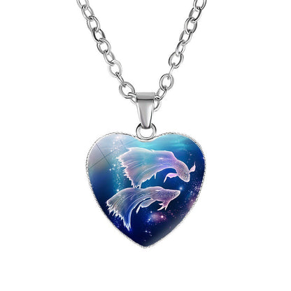 Zodiac Heart Pendant Necklace