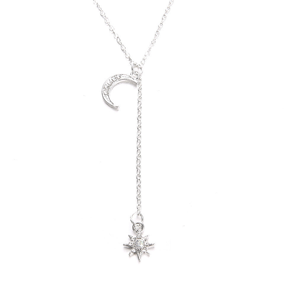 Retro Moon and Sun Pendant Necklace