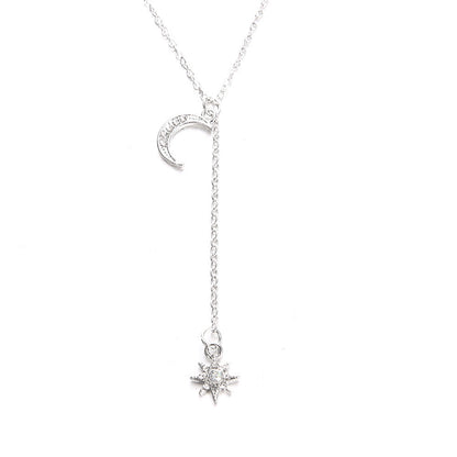 Retro Moon and Sun Pendant Necklace