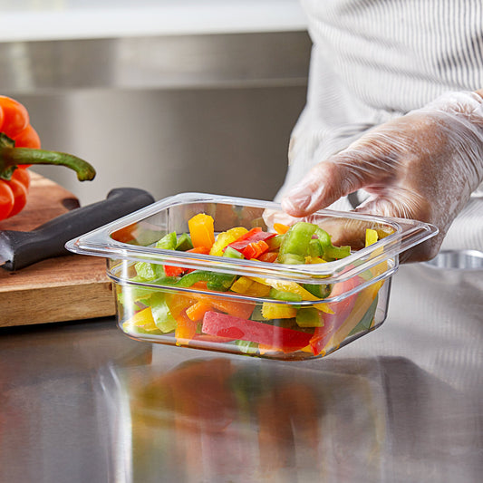 GN 1/6, 65mm Deep Clear Polycarbonate Gastronorm Container