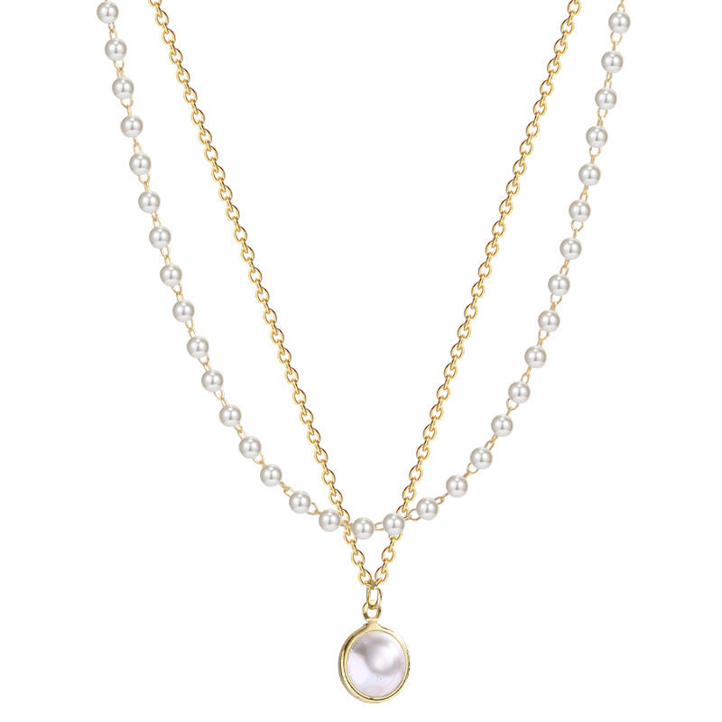 Double-Layer Pearl Clavicle Necklace