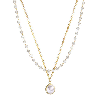 Double-Layer Pearl Clavicle Necklace