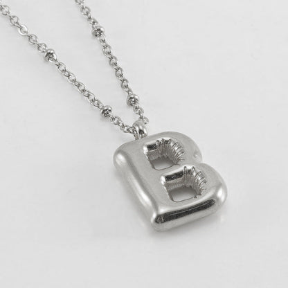 Bubble Letter Pendant Necklace A-Z