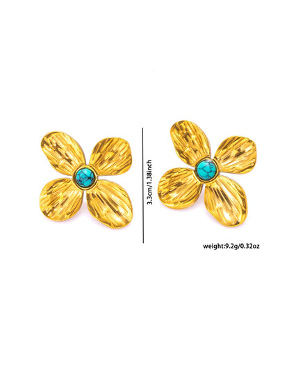 Retro Gold Leaf Petal Jewellery Set