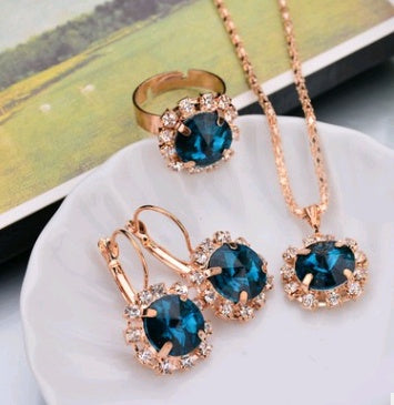Water Drop Diamond Necklace, Earrings & Rings Sets