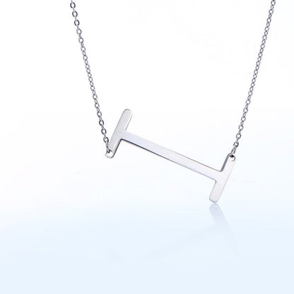 Big Initial Letter Pendant Necklace, Gold Silver, and Rose Gold