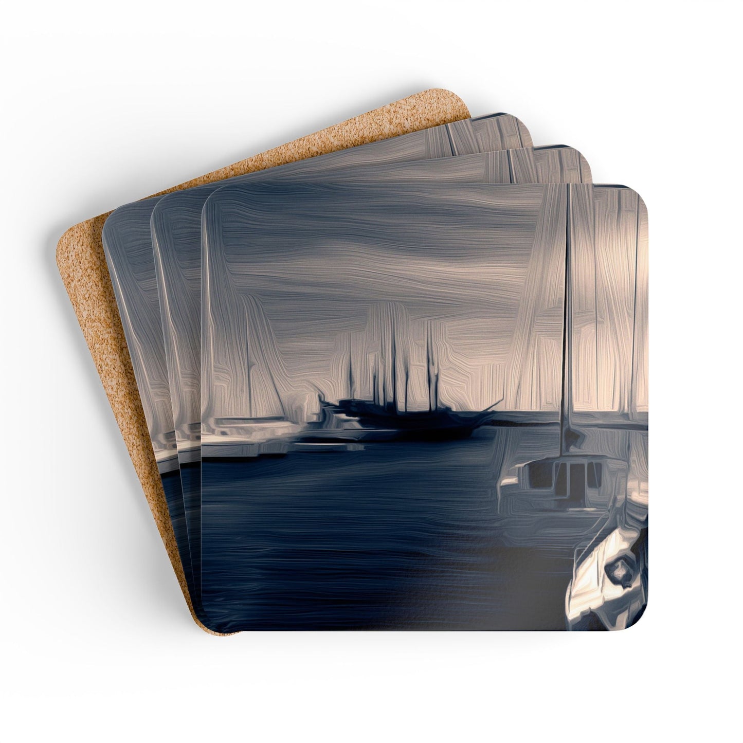 The Sleeping Yachts (at Sunrise) - Coaster Set