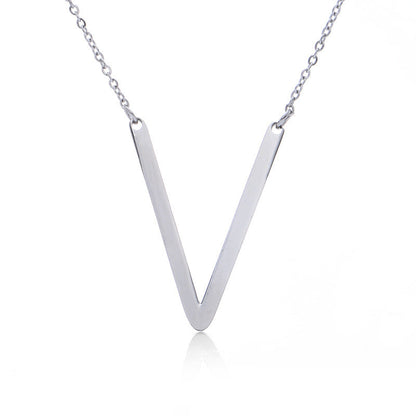 Big Initial Letter Pendant Necklace, Gold Silver, and Rose Gold