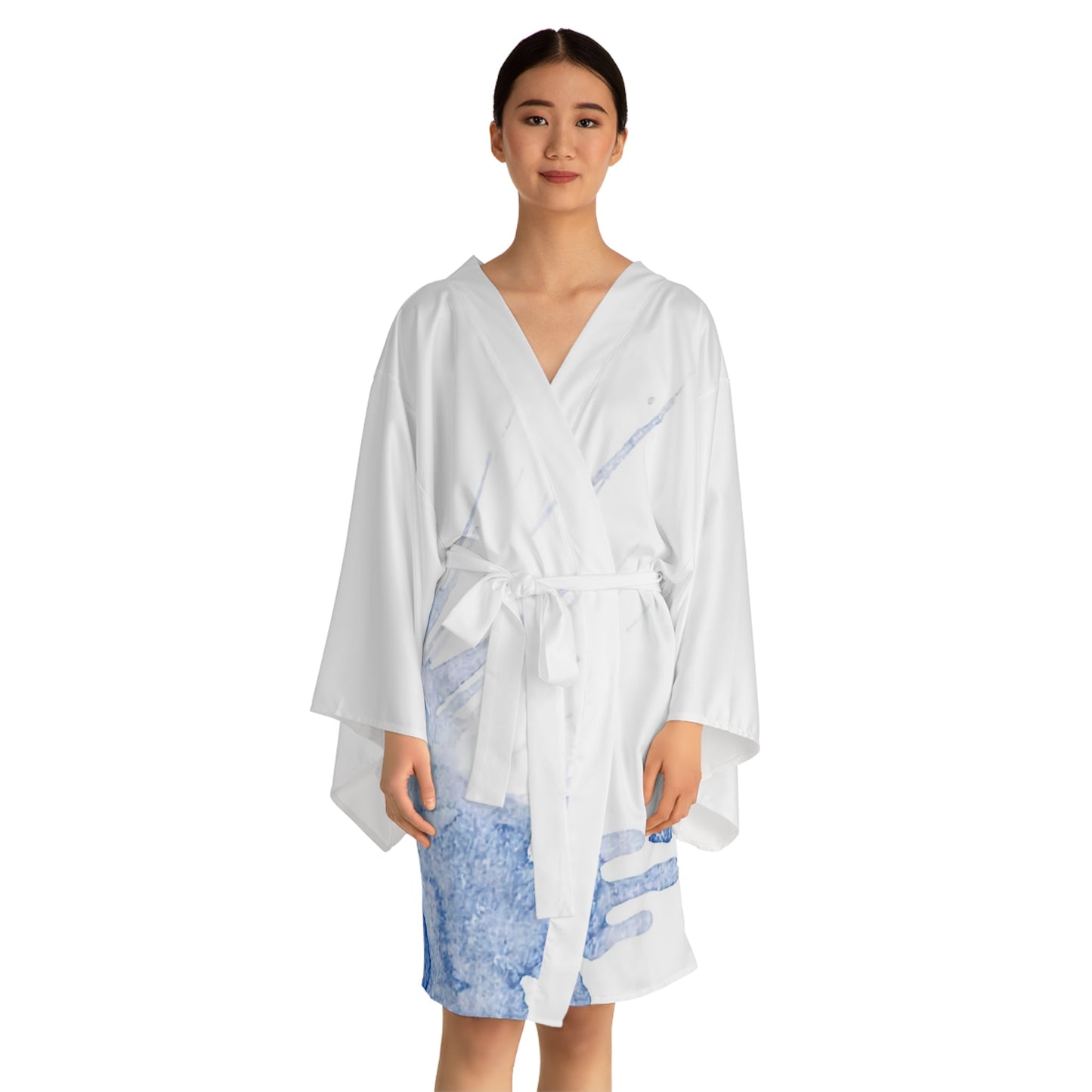 Watercolour Blue Splash - Womens Kimono Robe