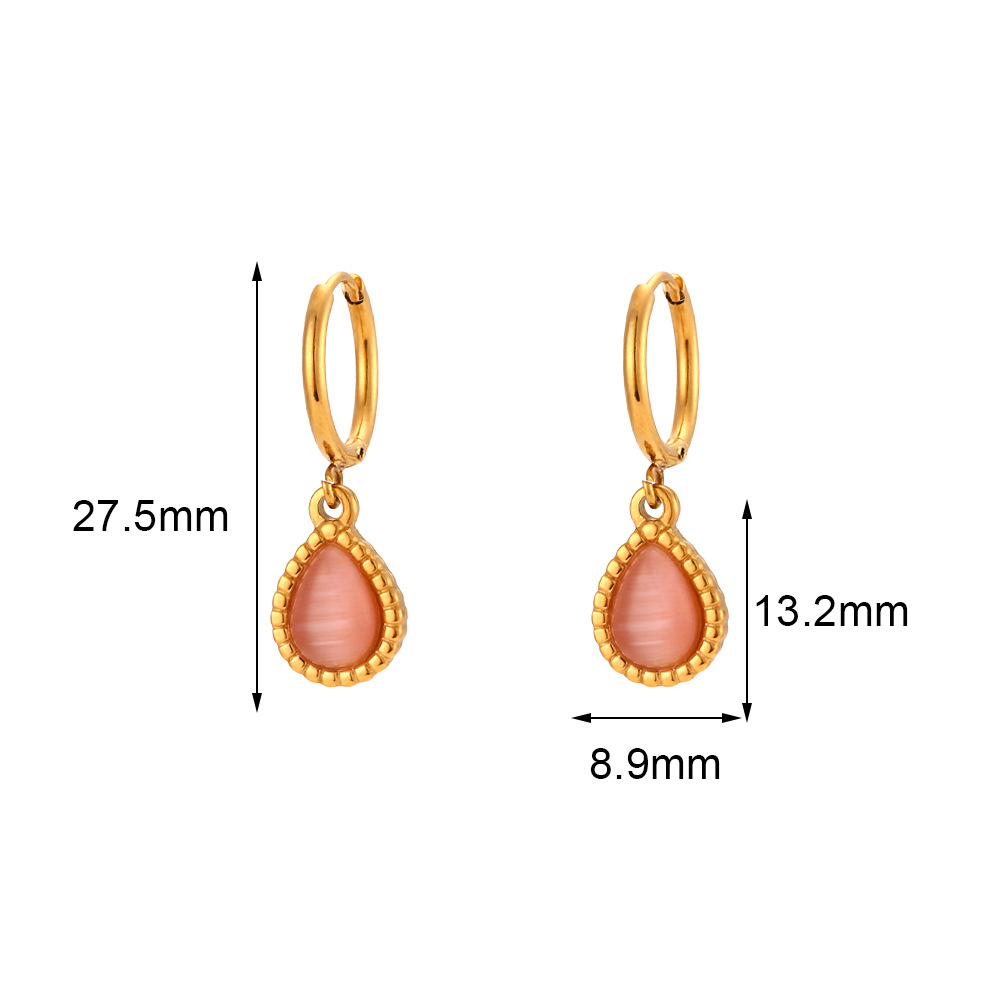 Minimalistic Water Drops Opal Earrings & Necklace