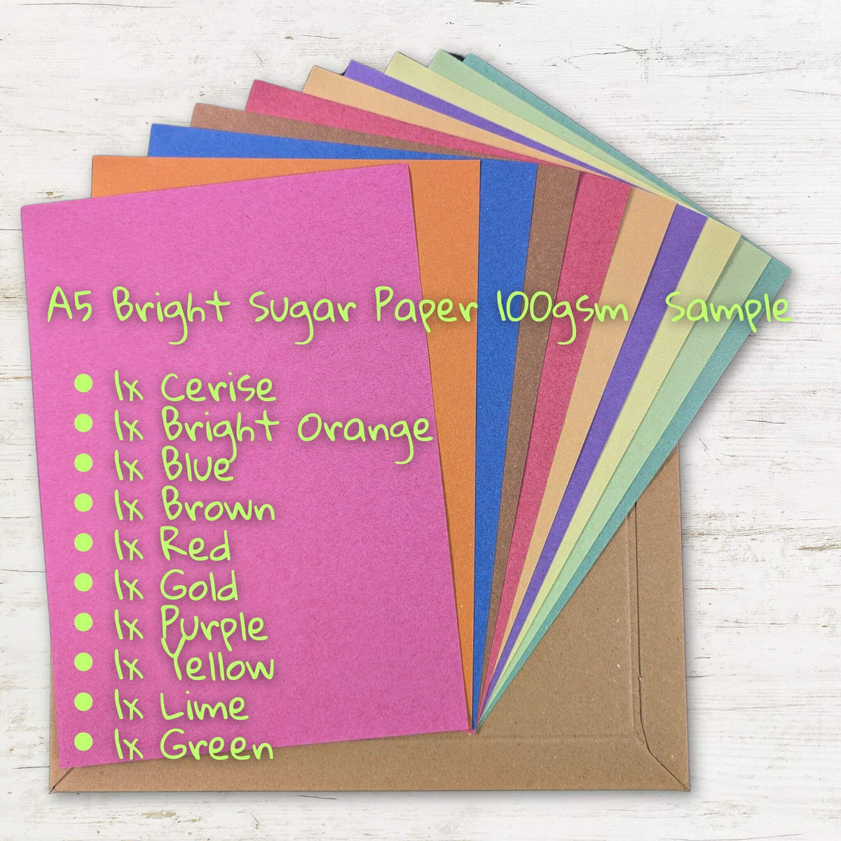 Bright Assorted Sugar Paper Sample Pack