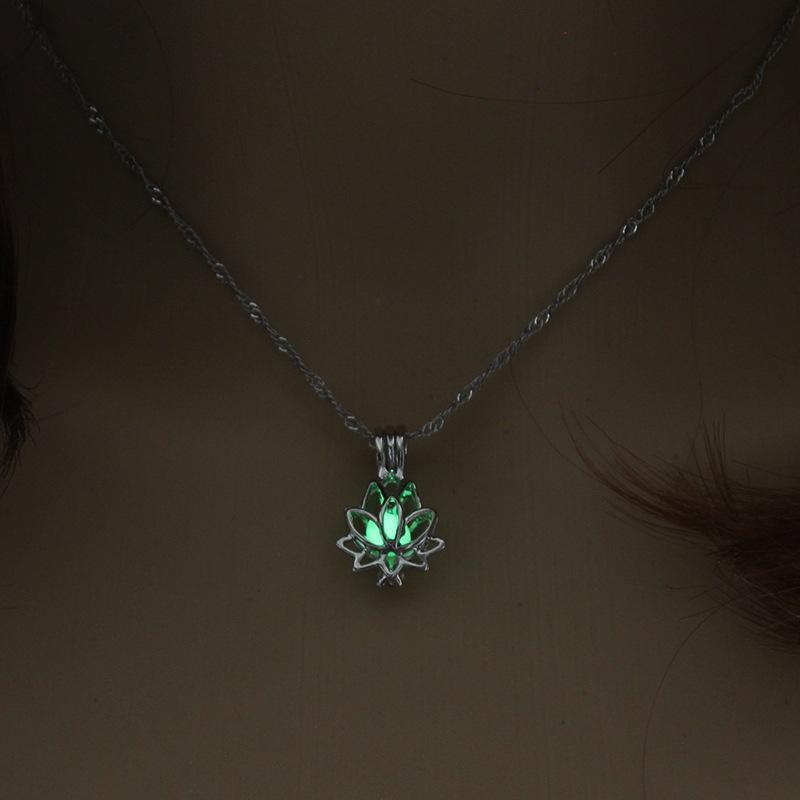 Yoga Lotus Luminous Pendant Necklace