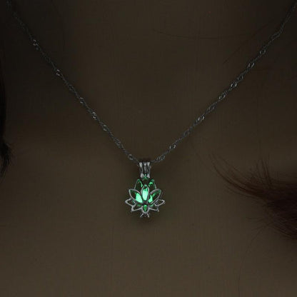 Yoga Lotus Luminous Pendant Necklace